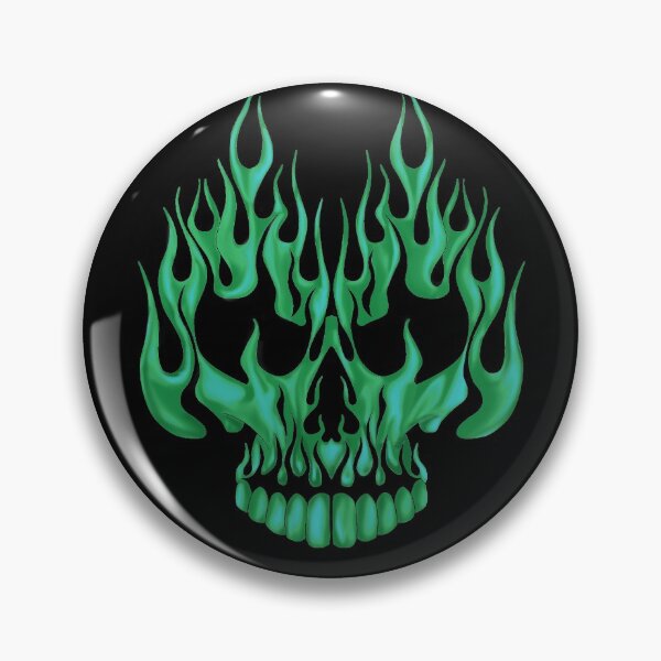 Item preview,  Skull of Flames green designed and sold by RogerSDesigns.