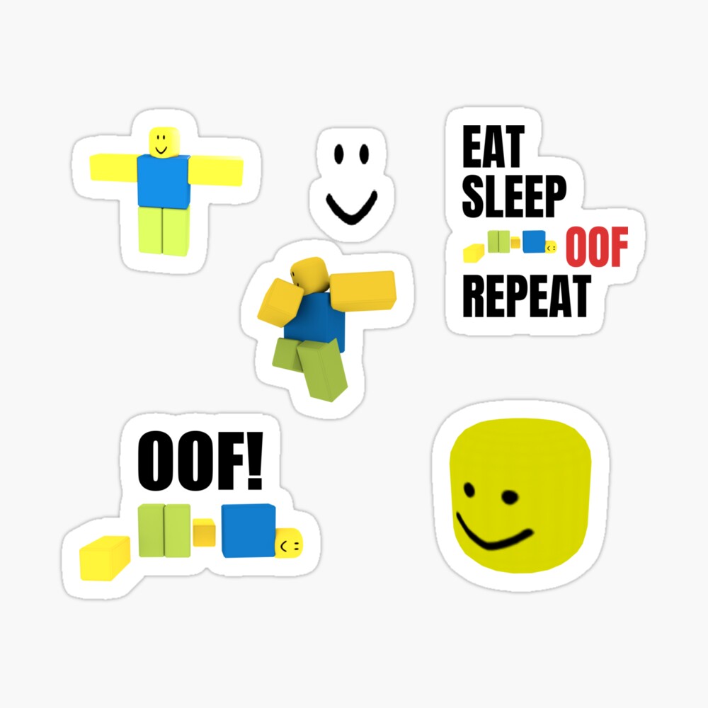 Roblox Oof Noobs Memes Sticker Pack Canvas Print By Smoothnoob Redbubble - redbubble stickers roblox