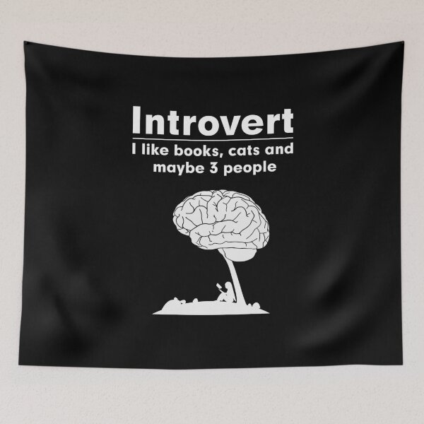 Item preview, Introvert. I like books, cats and maybe 3 people designed and sold by Death Rock Tee.