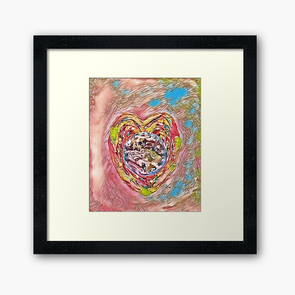 Spread the Love around the World #5 Helping People Heal xx Designed & Created by © Janet Watson Art Framed Art Print