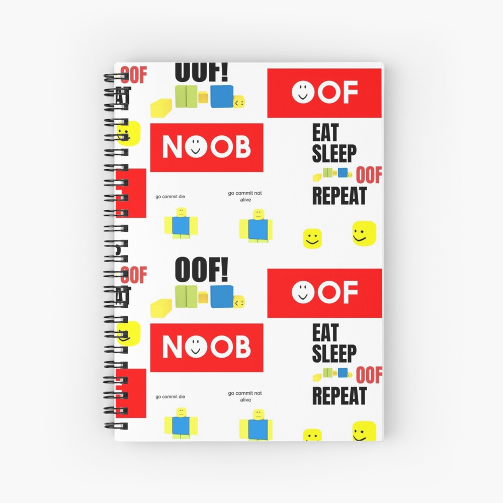 Roblox Oof Noobs Memes Sticker Pack Spiral Notebook By Smoothnoob Redbubble - roblox go commit die sticker by smoothnoob redbubble