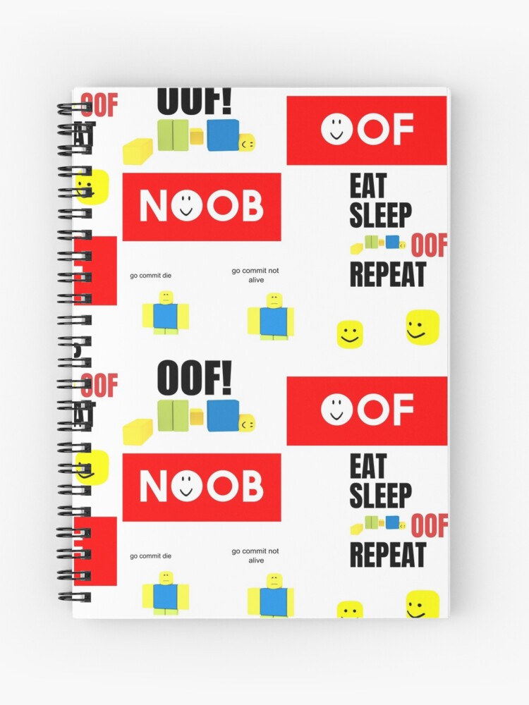Roblox Oof Noobs Memes Sticker Pack Spiral Notebook By Smoothnoob Redbubble - noob colour on roblox