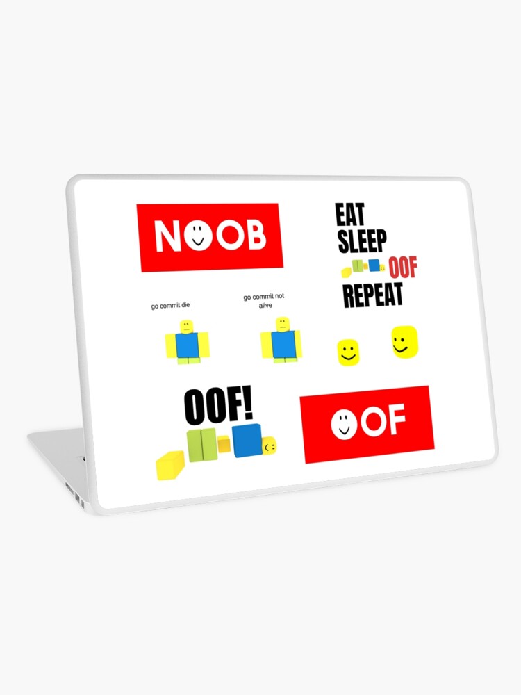 Roblox Oof Noobs Memes Sticker Pack Laptop Skin By Smoothnoob Redbubble - roblox book of memes