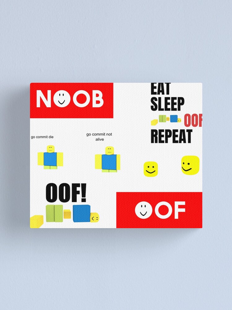 Roblox Oof Noobs Memes Sticker Pack Canvas Print By Smoothnoob Redbubble - roblox meme sticker pack canvas print