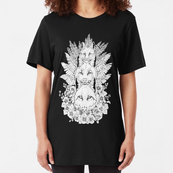 Heraldry Canidae - Black and White Slim Fit T-Shirt