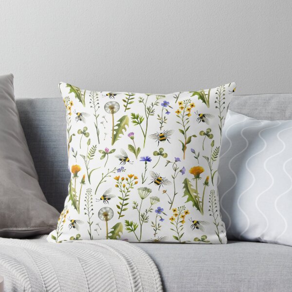 Artikel-Vorschau von Bienen und Wildblumen / Weiß, designt und verkauft von MirabellePrint.