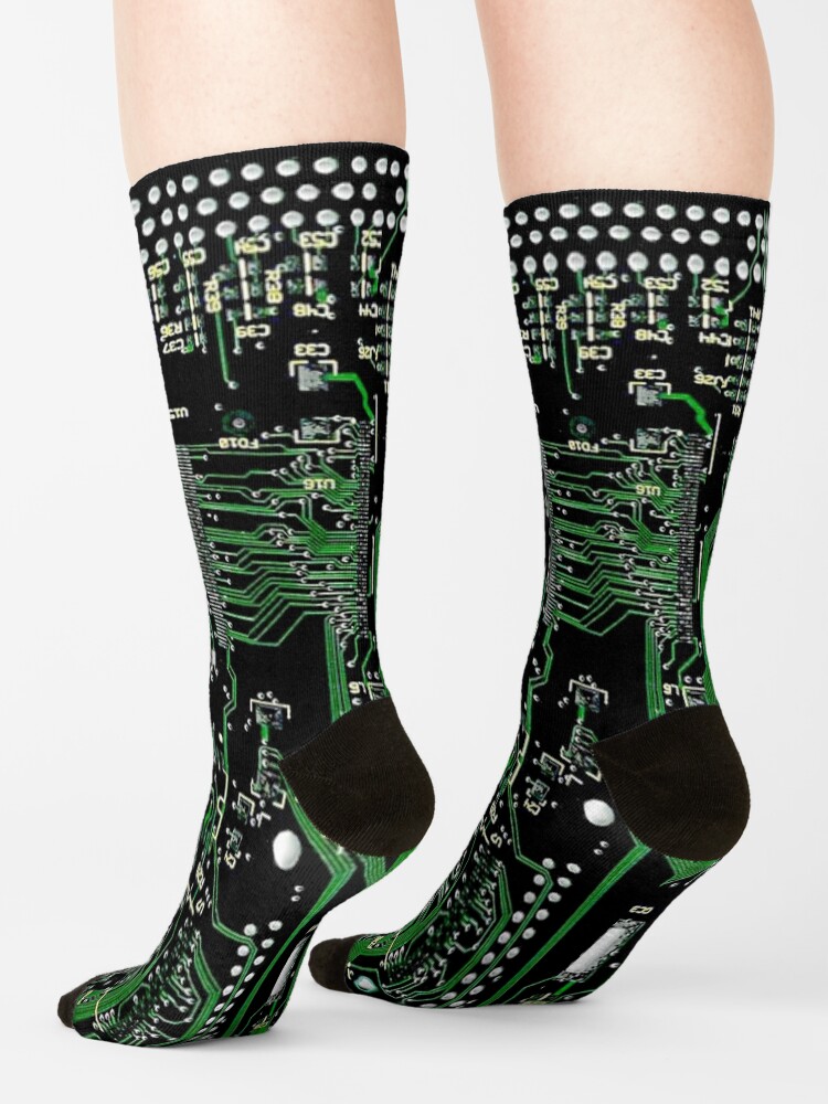 Alternate view of Circuit Board Green Socks