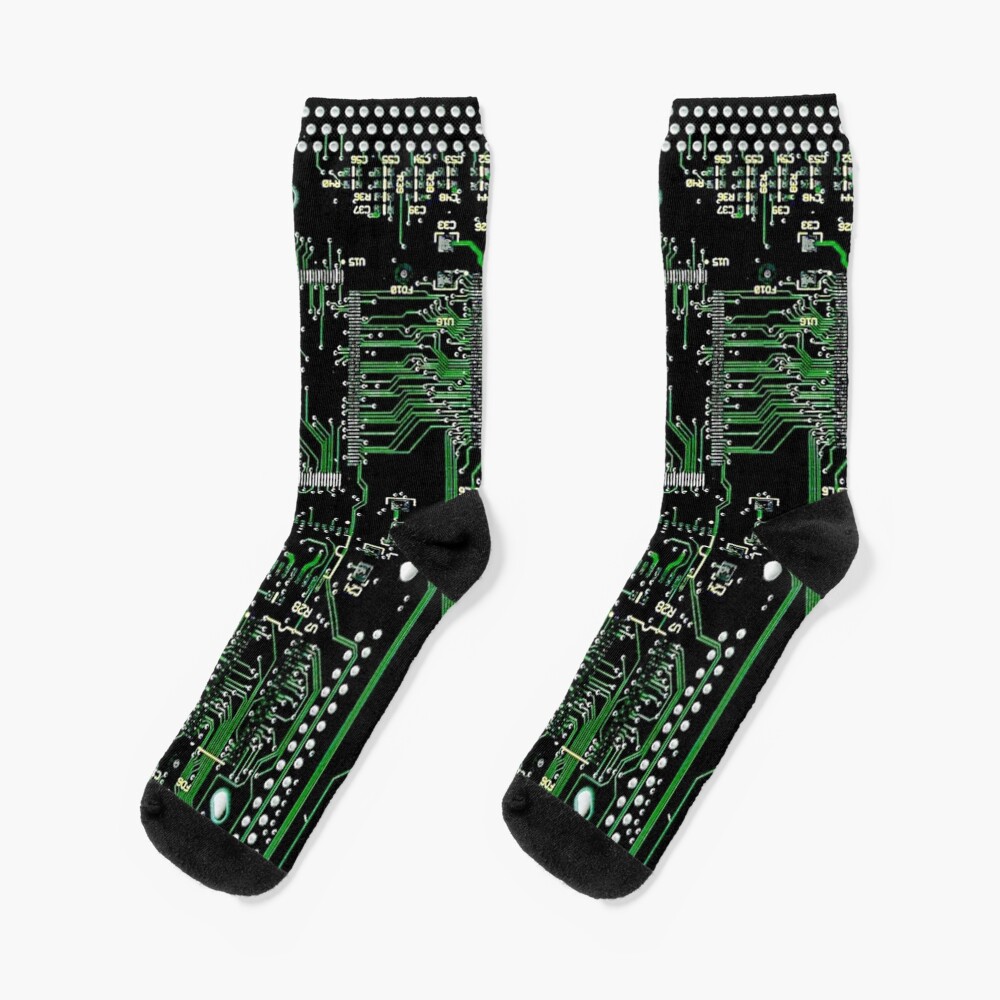 Circuit Board Green Socks