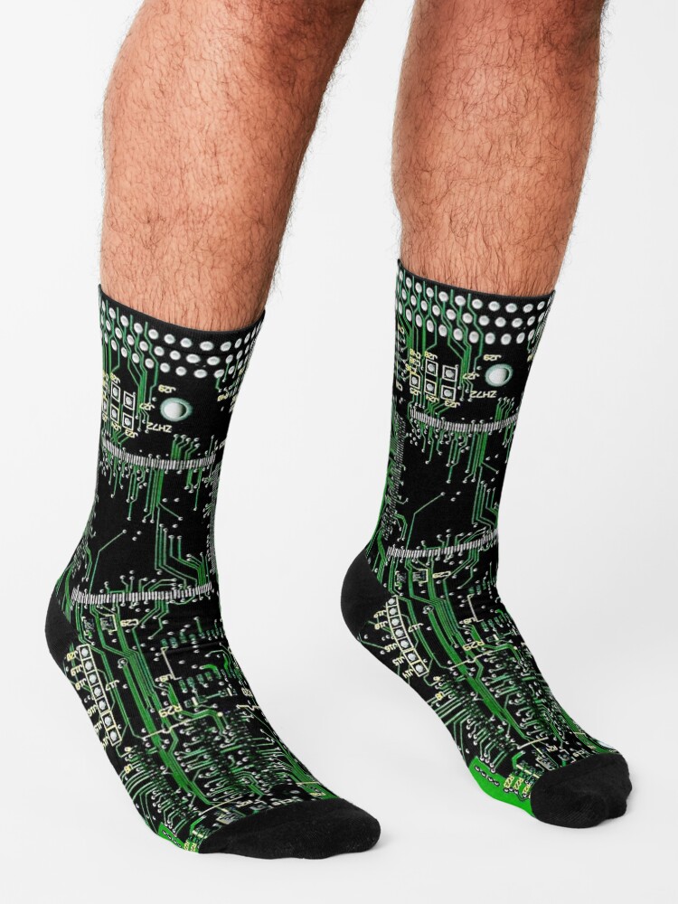 Alternate view of Circuit Board Green Socks