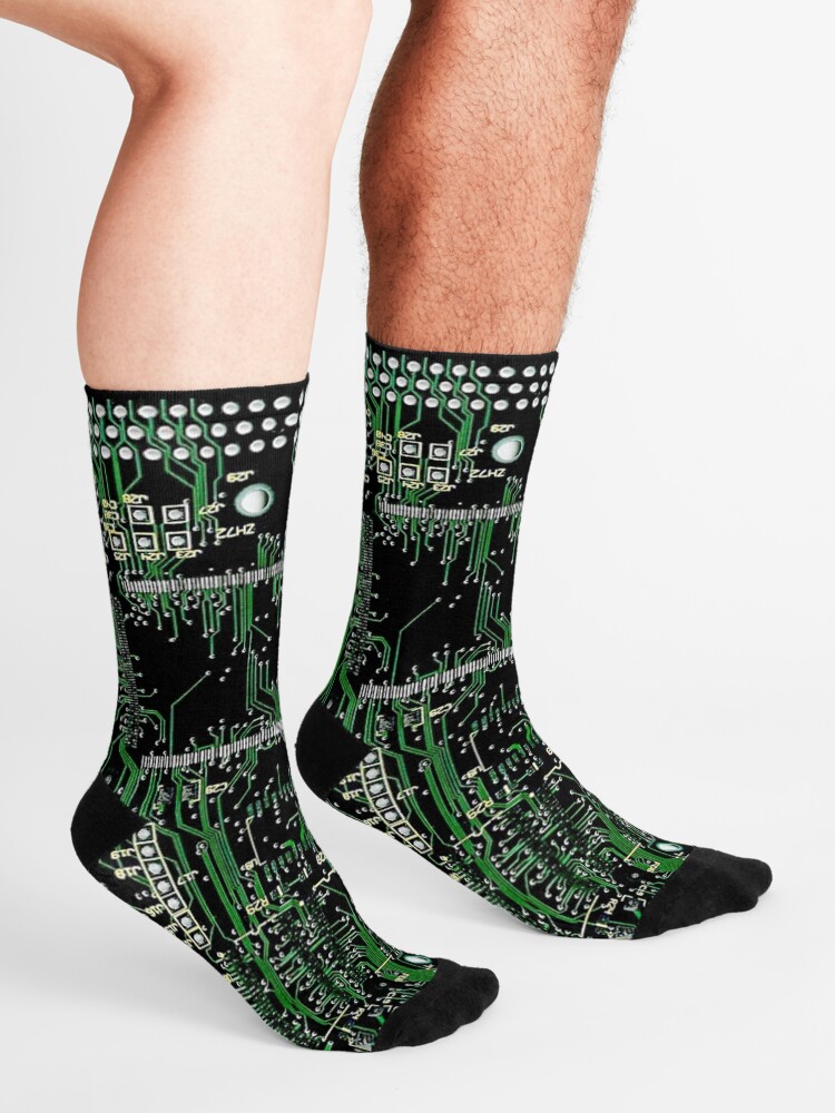 Alternate view of Circuit Board Green Socks