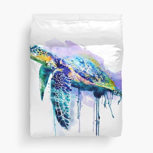 Watercolor Sea Turtle Duvet Cover