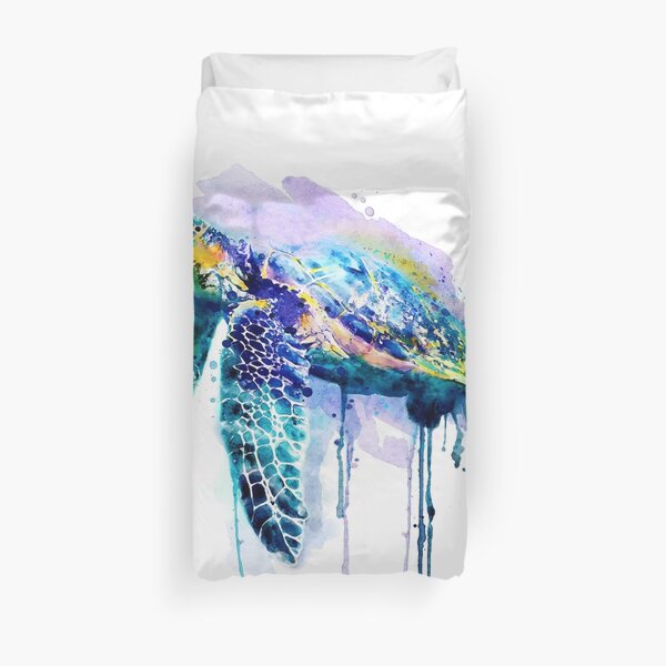 Watercolor Sea Turtle Duvet Cover