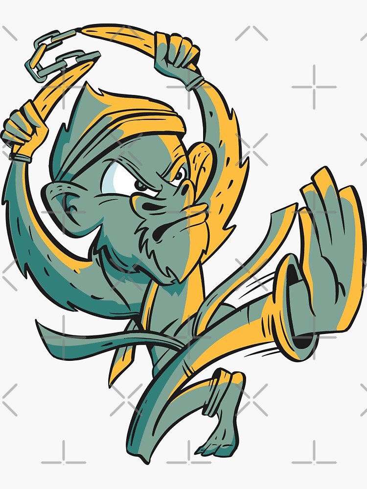 "KARATE MONKEY" Sticker for Sale by iBruster Redbubble