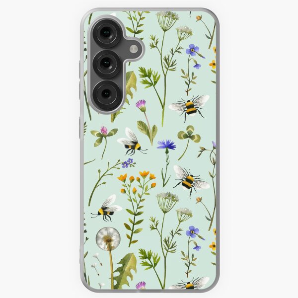 Aperçu de l'œuvre Abeilles et fleurs sauvages à la menthe créée et vendue par MirabellePrint.