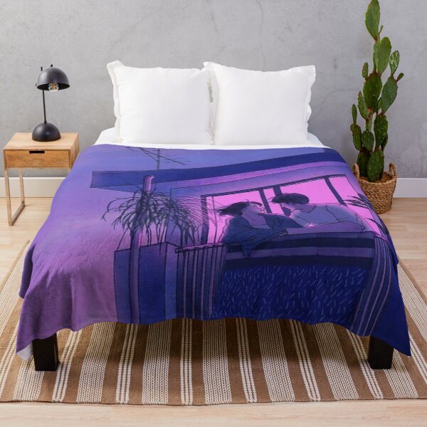 Item preview,  Cute loving couple on their balcony overlooking the city under a starry night sky designed and sold by MindChirp.