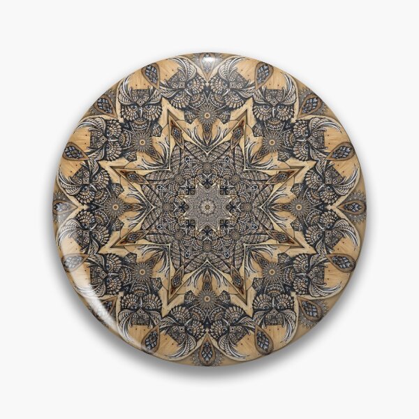 Item preview, Owl Wood Posca Hand Drawn Mandala designed and sold by RetroVandal.