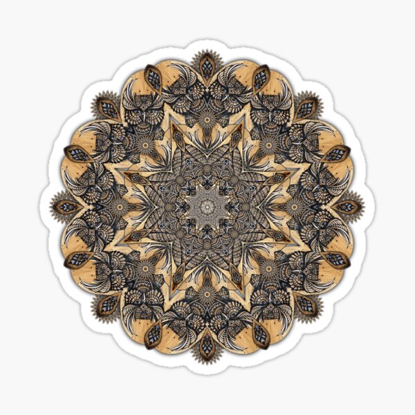 Owl Wood Posca Hand Drawn Mandala Sticker