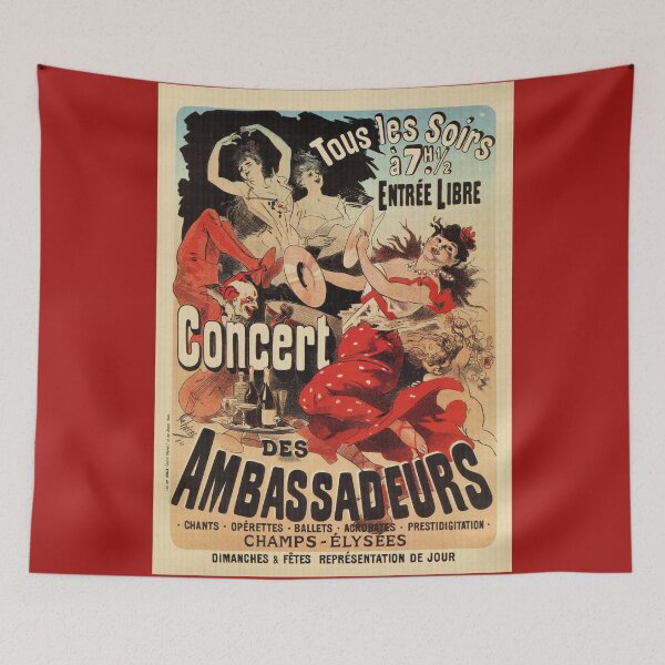 Item preview, Vintage French belle époque ad Paris nightlife concert by Jules Cheret designed and sold by aapshop.