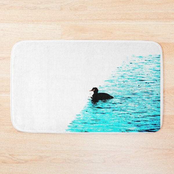 Item preview, Crested Grebe on blue and white background designed and sold by derbyshireduck.