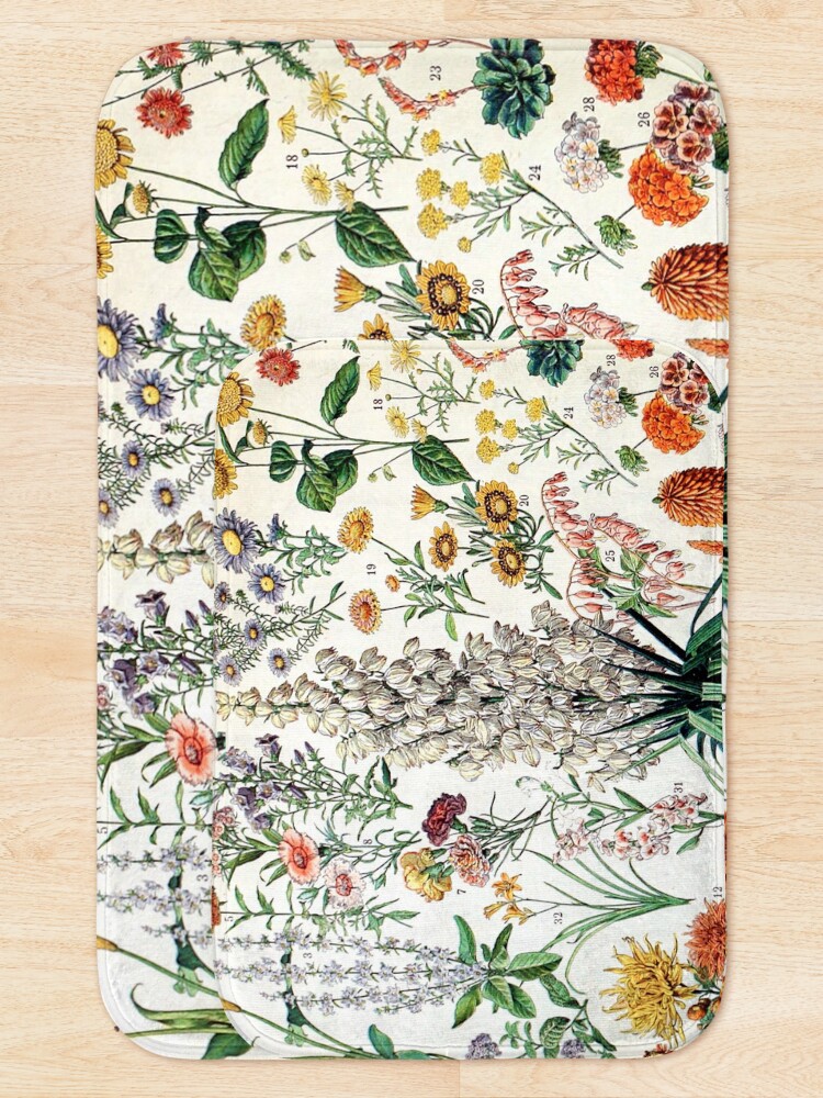 Alternate view of Adolphe Millot - Fleurs B - French vintage poster Bath Mat
