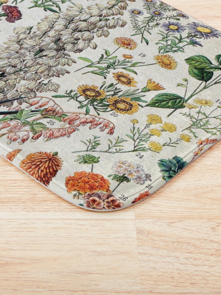 Alternate view of Adolphe Millot - Fleurs B - French vintage poster Bath Mat