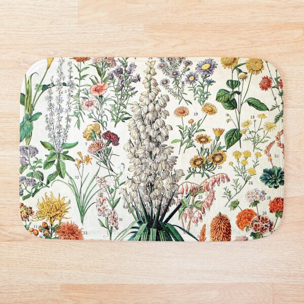 Adolphe Millot - Fleurs B - French vintage poster Bath Mat