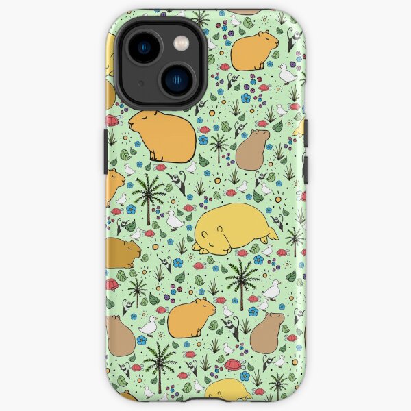 Capybaras in Green iPhone Tough Case