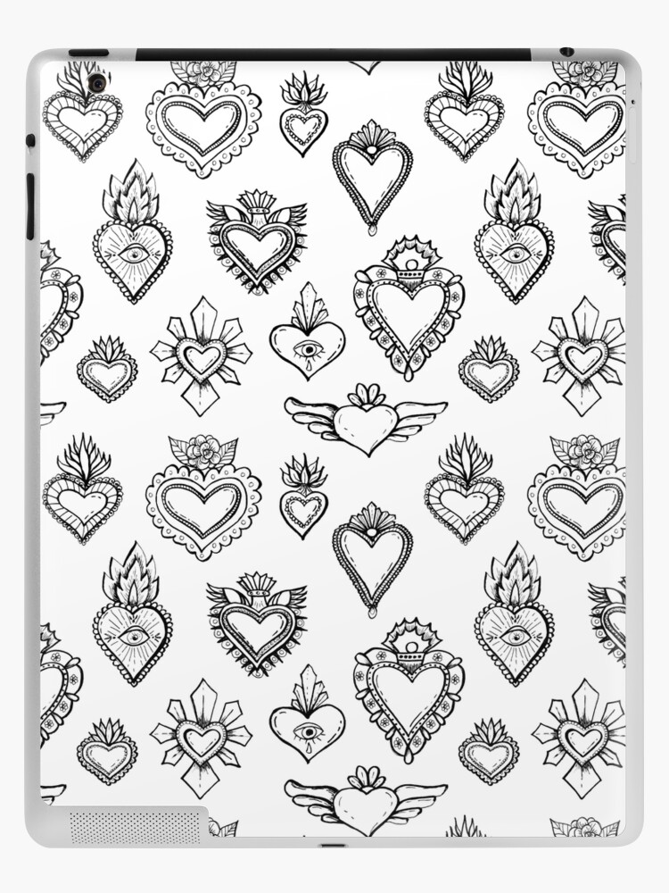 Ex Voto Sacred Heart Pattern - Multicolor Sticker for Sale by alexixela