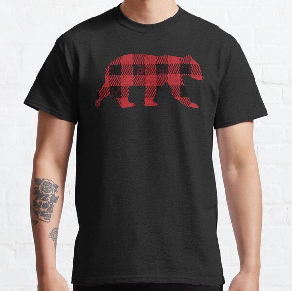Red Buffalo Check Vintage Bear for Gay Bear Pride Classic T-Shirt