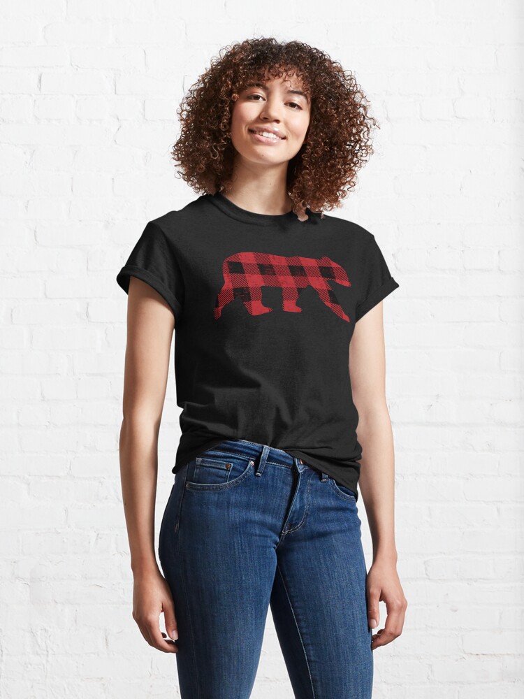 Alternate view of Red Buffalo Check Vintage Bear for Gay Bear Pride Classic T-Shirt