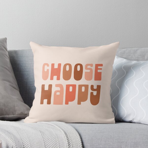 Item preview, Choose Happy - Inspirational Motivational Optimistic Retro Typography in Earth Tones designed and sold by kierkegaard.
