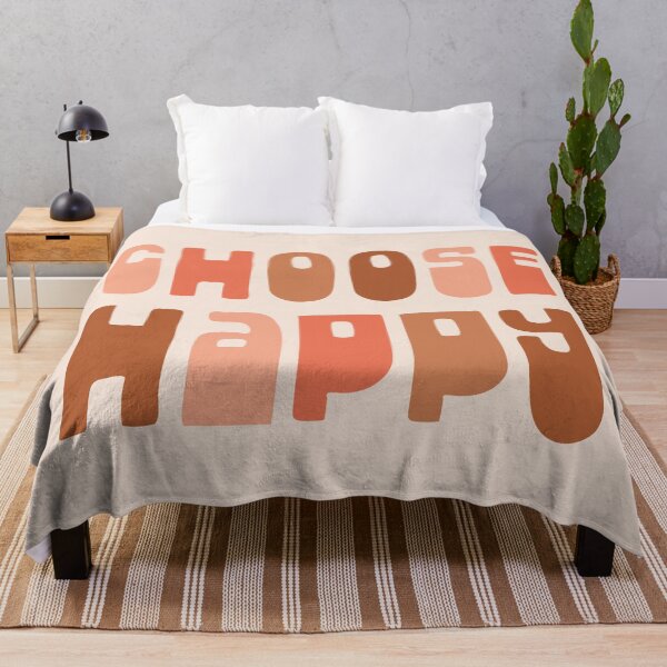 Item preview, Choose Happy - Inspirational Motivational Optimistic Retro Typography in Earth Tones designed and sold by kierkegaard.