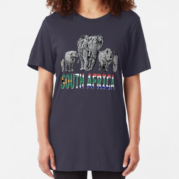 Africa's Big 5 for South Africa Wildlife Fans Slim Fit T-Shirt