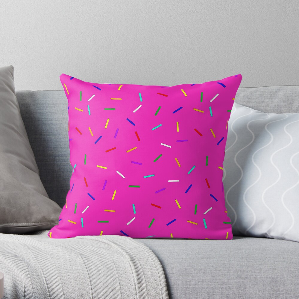 Strawberry Sprinkles Throw Pillow