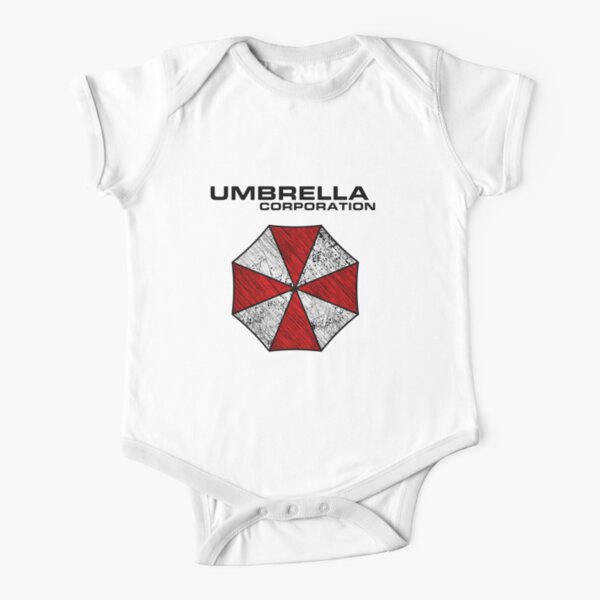 Umbrella Corporation Distressed Logo Short Sleeve Baby One-Piece