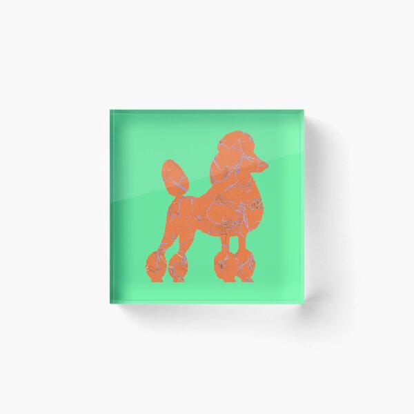 Item preview, Hydrangea red poodle on green designed and sold by ThePoodleandCo.