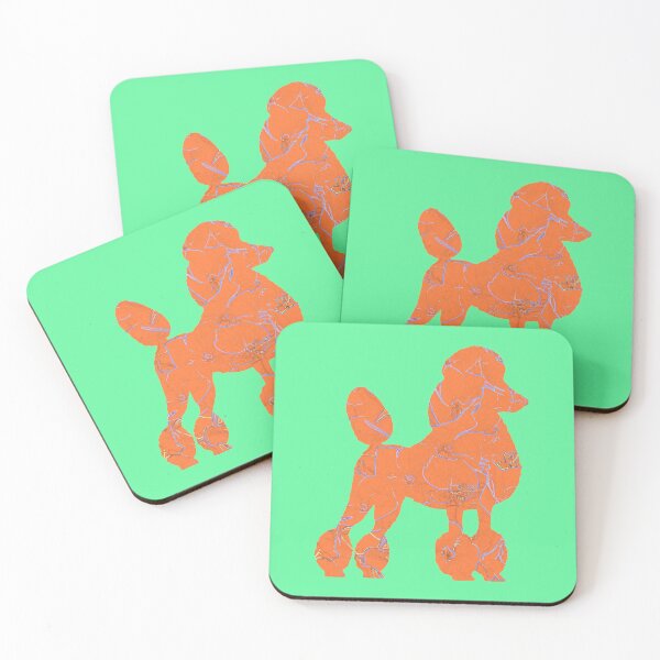 Item preview, Hydrangea red poodle on green designed and sold by ThePoodleandCo.