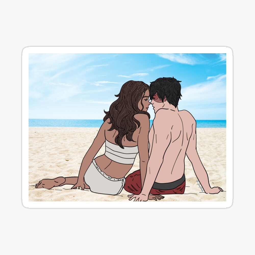 Zuko and Katara on the beach