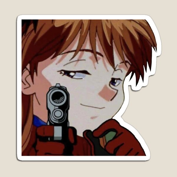 Vista previa del artículo con la obra «Asuka con pistola», diseñado y vendido por saralynnpaints.
