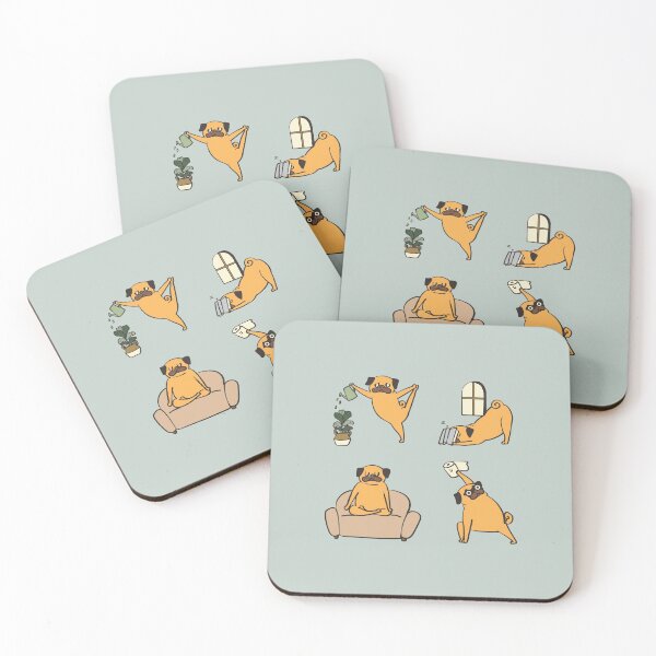 Item preview, Pug Yoga at Home designed and sold by Huebucket.