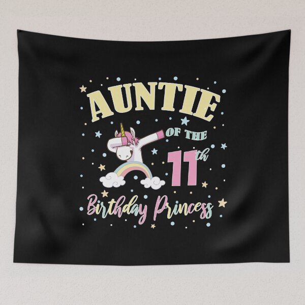 Item preview, Auntie Of The 11th Birthday Princess Girl Unicorn Aunt print designed and sold by Grabitees.