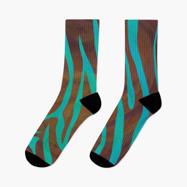 Item preview, Zebra Brown and Teal Print designed and sold by ImagineThatNYC.