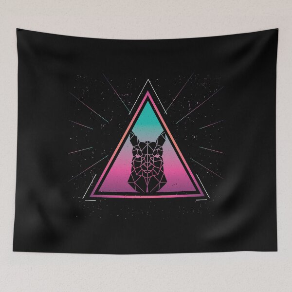Item preview, Colorful Alpaca Geometrical Triangle Retro Style print designed and sold by Grabitees.