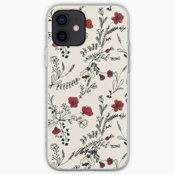 Motif de fleur rouge Coque souple iPhone