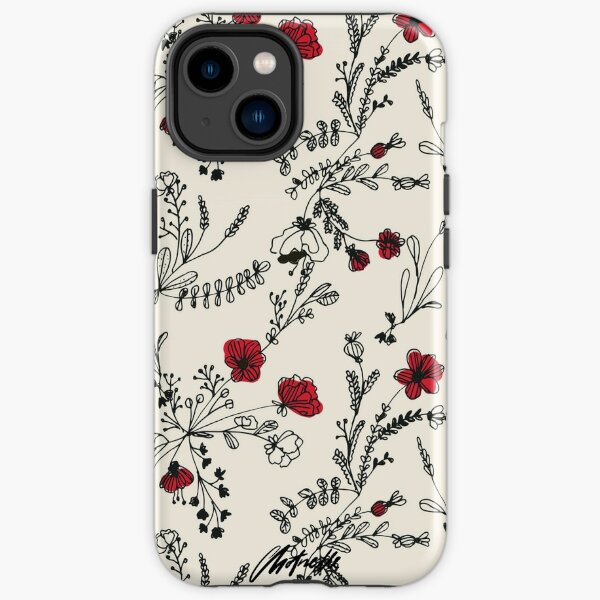 Motif de fleur rouge Coque antichoc iPhone