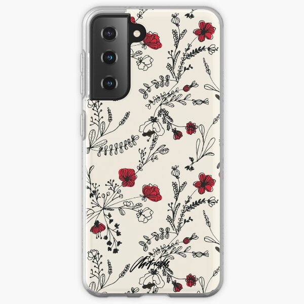 Red Flower Pattern Samsung Galaxy Soft Case
