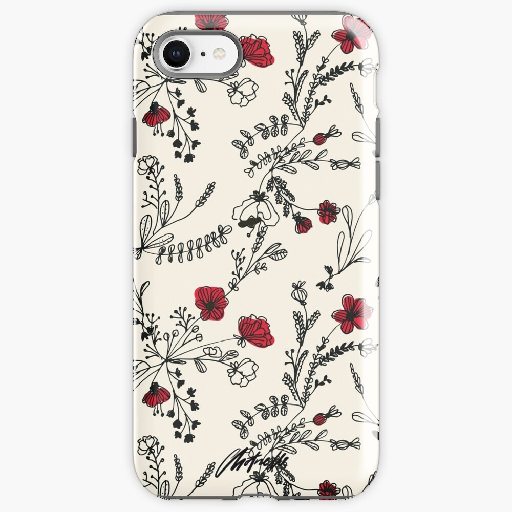 Red Flower Pattern iPhone Case & Cover