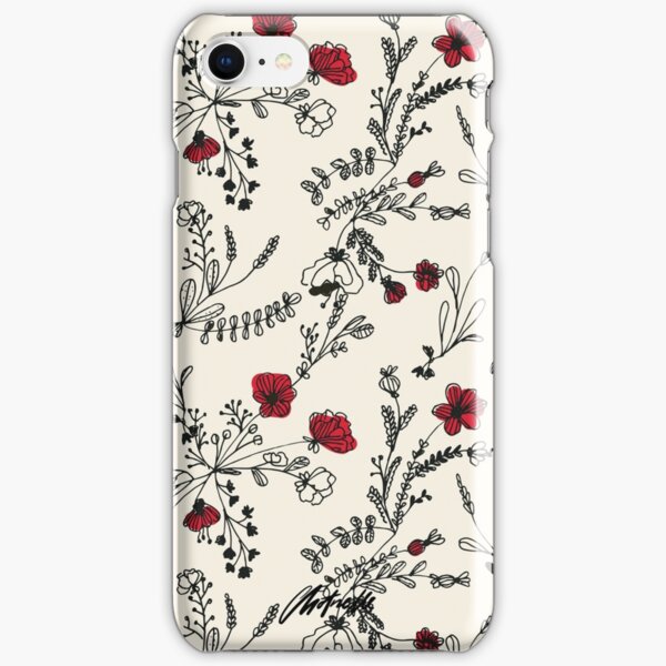 Red Flower Pattern iPhone Snap Case