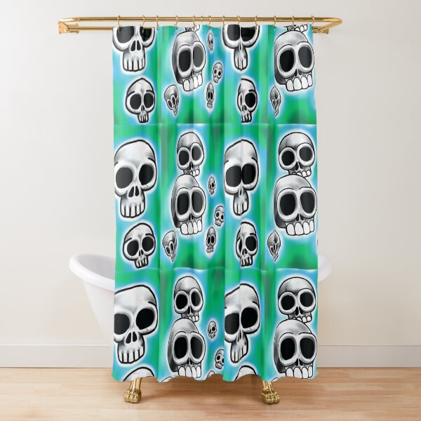 Erie happy skulls Shower Curtain