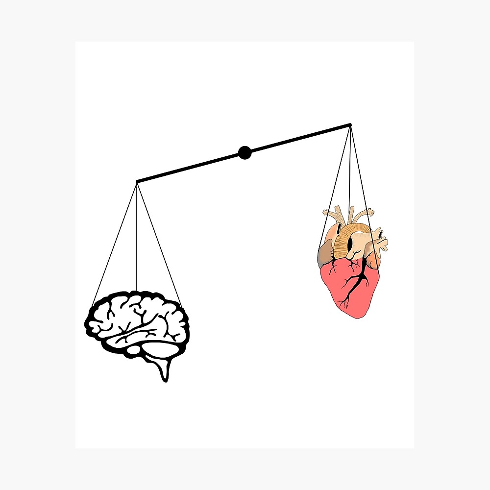 Brain Vs Heart Poster By Darkorikalo Redbubble